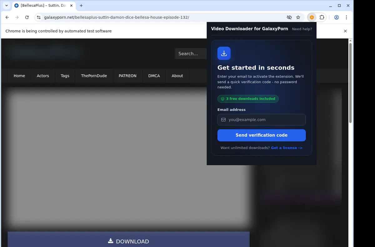 Galaxyporn Video Downloader browser extension screenshot 5